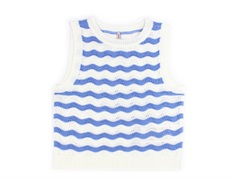Kids ONLY cloud dancer/azure blue striped knit